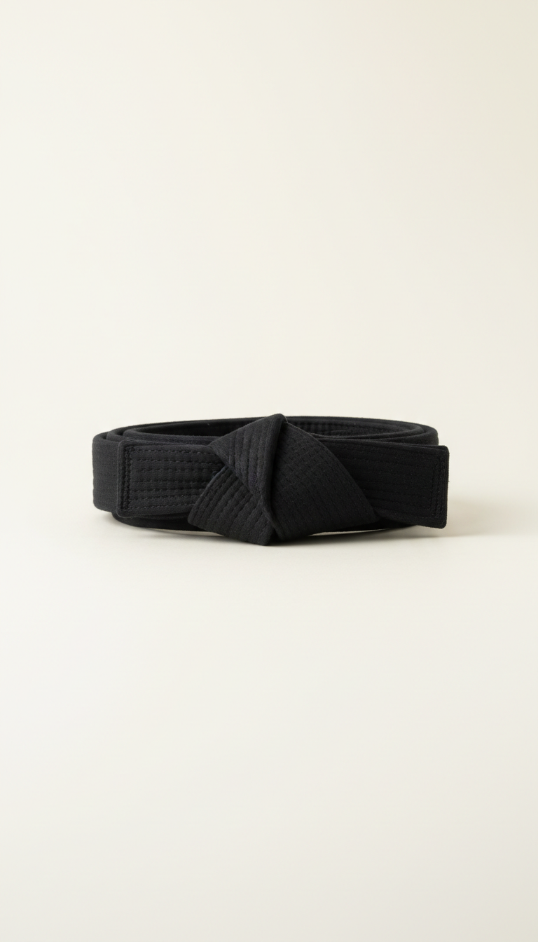Obsidian black cotton martial arts belt