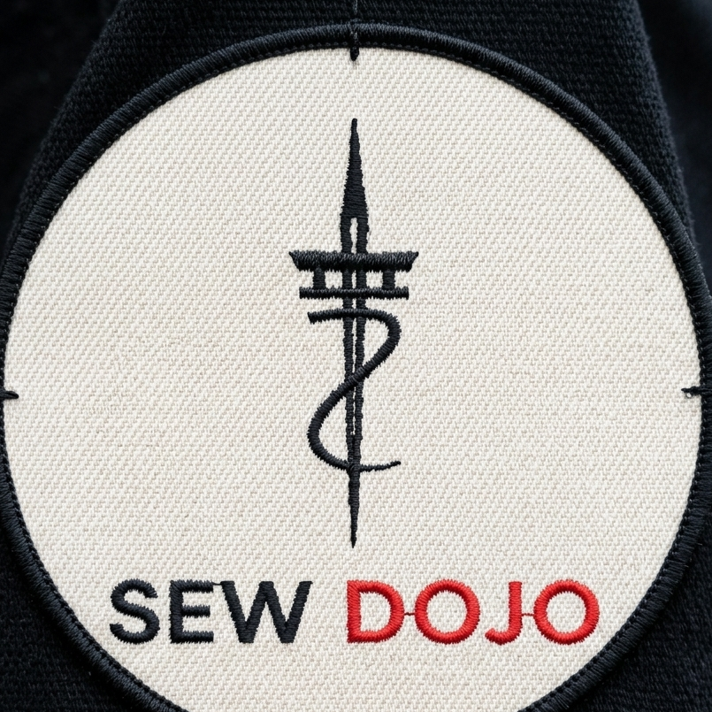 Polished bronze embroidered dojo patch